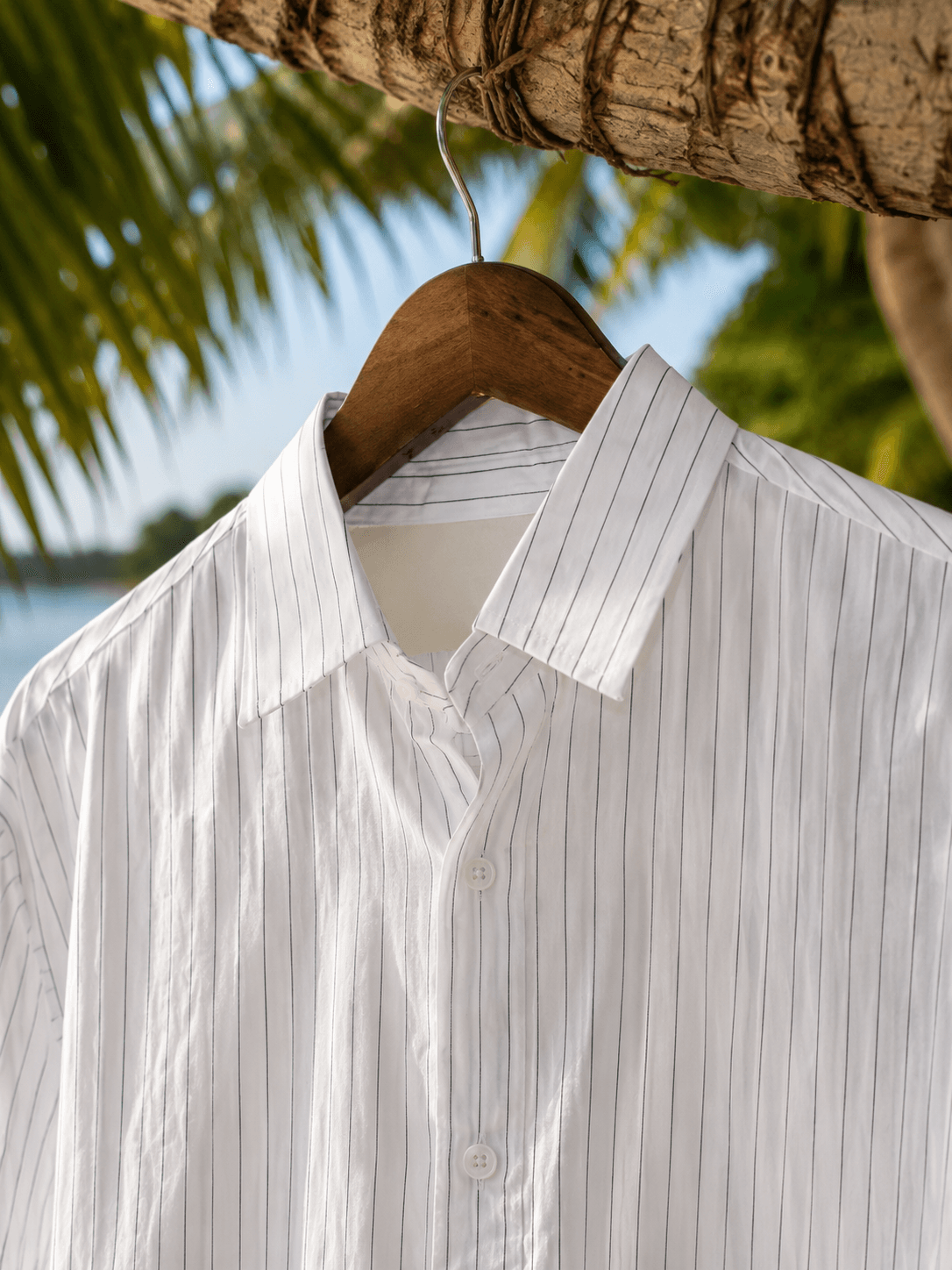 Premium White Pinstripe Full Sleeve Shirt